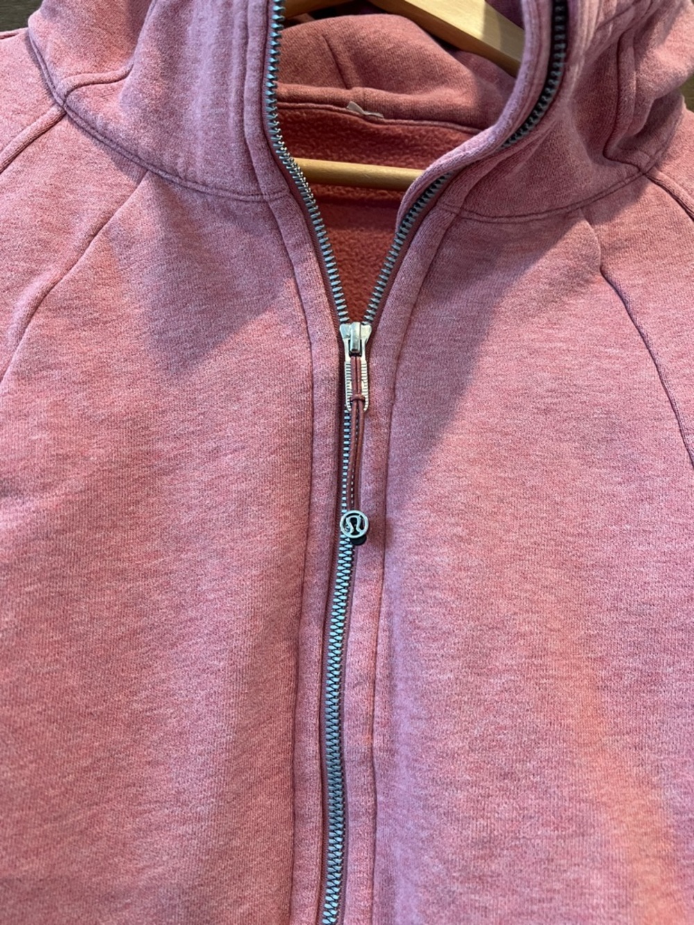 Lululemon Women's Scuba Hoodie *Light Cotton Fleece Heathered Brier Rose Size 18 - Picture 4 of 8